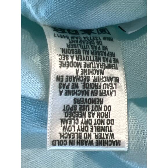 Bella Dahl Blue 100% Linen Button Shirt Women's Size M Breathable Quiet Luxury - Picture 7 of 9